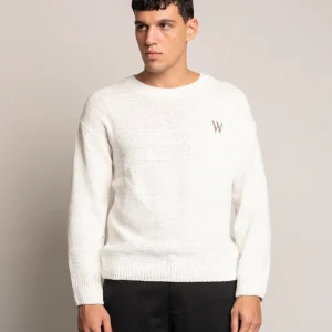 Maglione girocollo con logo in rilievo