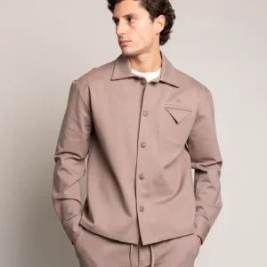 Giacca a camicia con bottoni in punto Milano