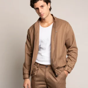 Giacca con zip gessata