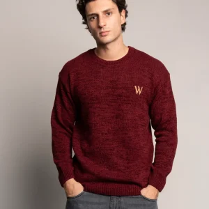 Maglione girocollo con logo in rilievo