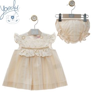 Completo due pezzi a giro bianco e beige Yoedu