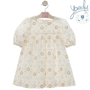 Vestito margherite bianco e beige Yoedu