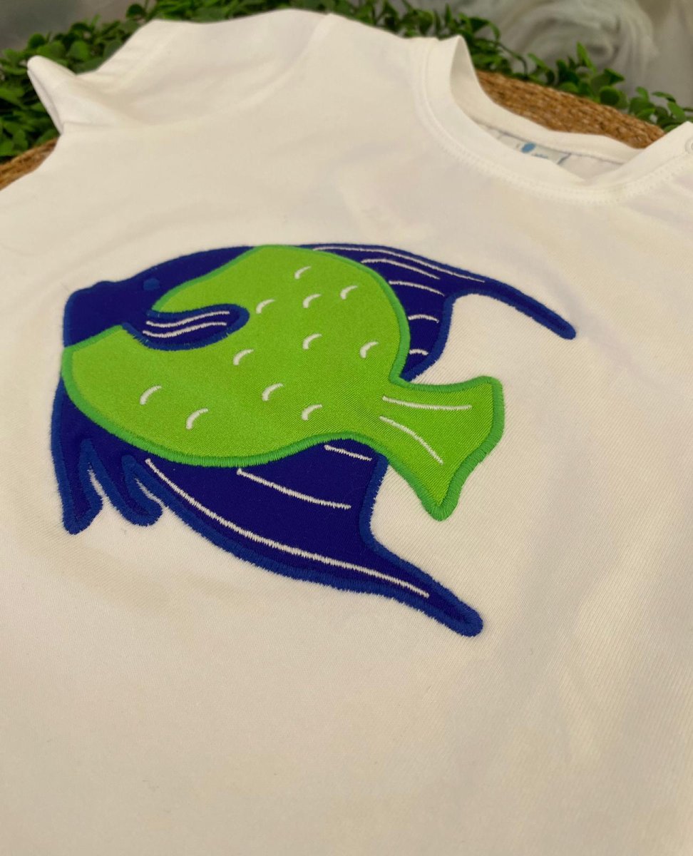 T-shirt bianca pesce - immagine 3