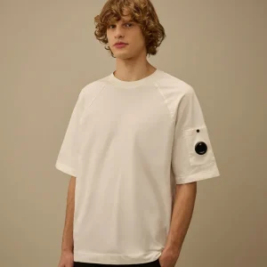 Felpa bianca a maniche corte