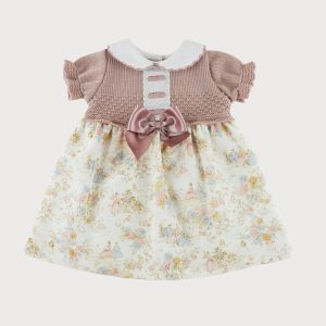 Vestito rosa antico e bianco Sardon