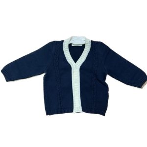 Cardigan Blu e Panna Pure