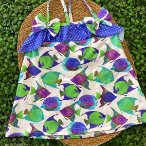 Vestito bianco pesci colorati