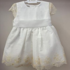 Abito con ricami beige Paz Rodriguez