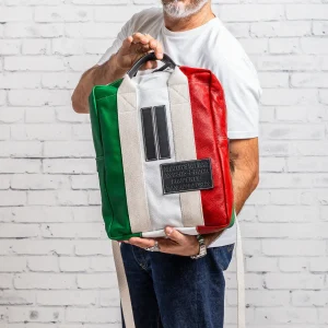 BACKPACK BPCK GENUINE LEATHER  ITALIAN FLAG CLASSIC