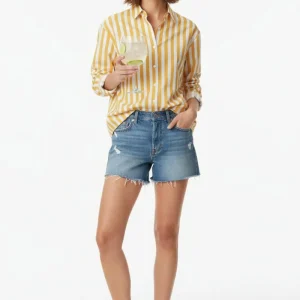 Camicia Brigitte stripes in cotone giallo