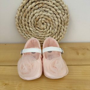 Ballerine culla rosa con fiore in tulle Ambarabà