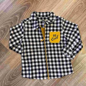 Camicia a quadri bianca e nera Birba