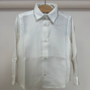 Camicia panna ricamo verde Pure