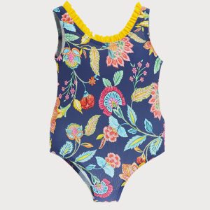 Costume Blu Intero Fiori Sardon