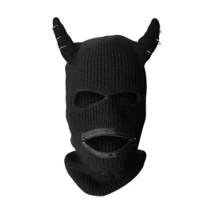 Devil Horn Balaclava with Zipper