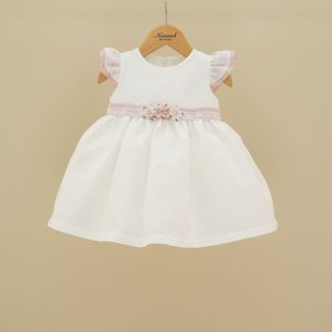 Abito bianco a pois rosa Ninnaoh