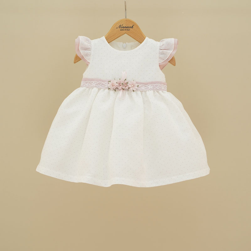 Abito bianco a pois rosa Ninnaoh - immagine 2