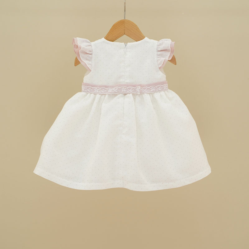 Abito bianco a pois rosa Ninnaoh - immagine 3