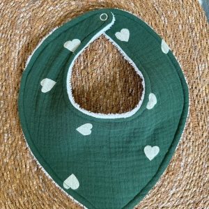 Bavetta bandana verde Cuoricini