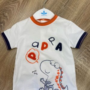T-shirt dinosauro bianco mini birba