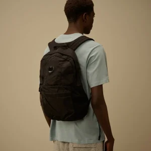 Zaino in nylon nero con occhiale