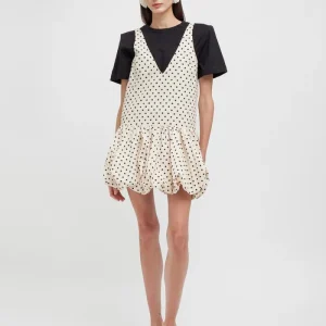 Abito a palloncino crema polka dots