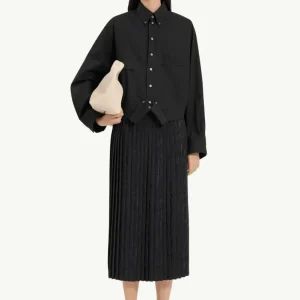 Camicia in cotone effetto speculare MM6 nera