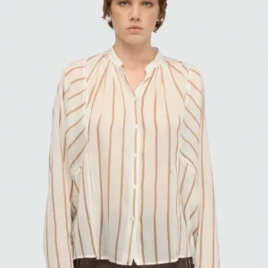 Camicia Lola a righe beige