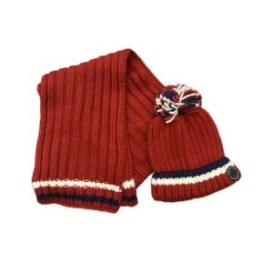 Set rosso e blu sciarpa e cappello Birba