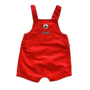 Salopette rossa in cotone con capitano a bordo Birba