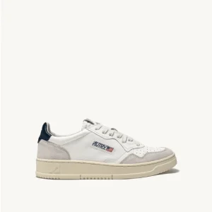 Sneakers medalist in pelle e suede bianco e blu