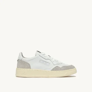 Sneakers medalist low in pelle bianco e stars argento