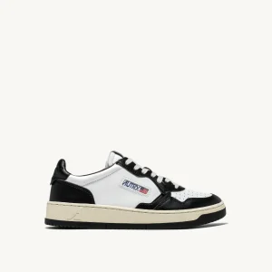 Sneakers medalist low bicolor in pelle bianca e nera