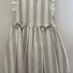 Vestito ambarabà a righe beige