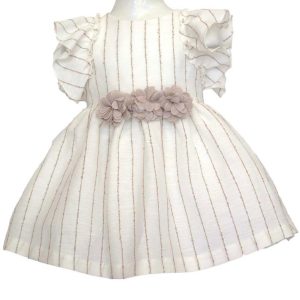 Vestito Bianco e Beige Fiori Ambarabà