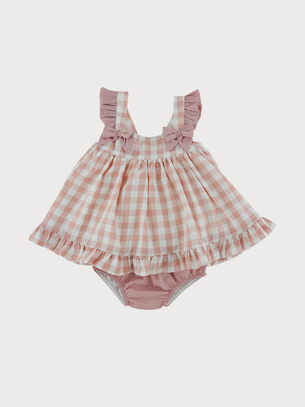 Completo due pezzi rosa con fiocchi Sardon