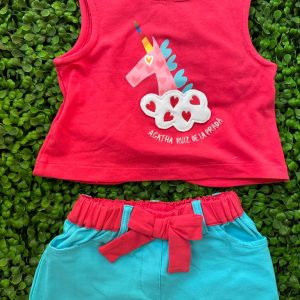 Completo unicorno in cotone due pezzi Agatha ruiz de la prada