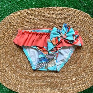 Slip costume bimba Sardon con foglie colorate