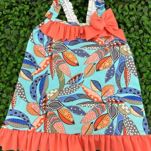 Vestito mare Sardon con foglie colorate