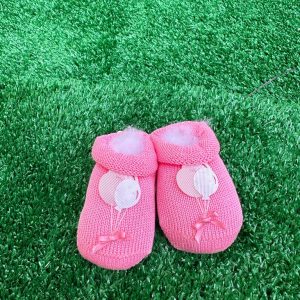 Babbucce in filo di scozia fuxia con palloncini