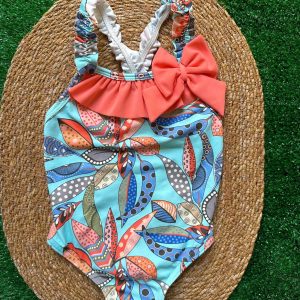 Costume intero con foglie colorate