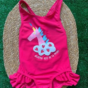 Costume intero fuxia con unicorno