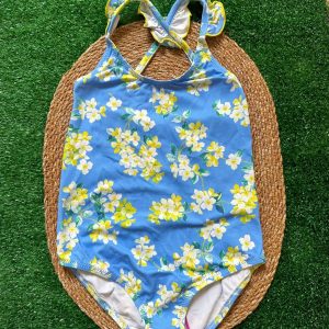 Costume intero celeste fiorato