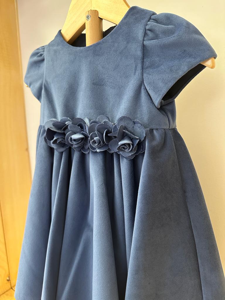 Abito blu roselline Ambarabà - immagine 3