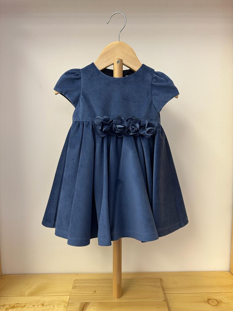 Abito blu roselline Ambarabà - immagine 2