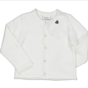 Cardigan bianco con fiocco Birba