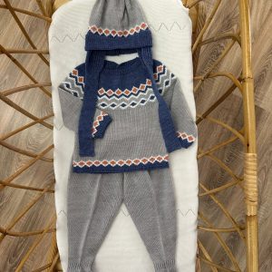 Completo 3 pezzi Mac Ilusion grigio e celeste