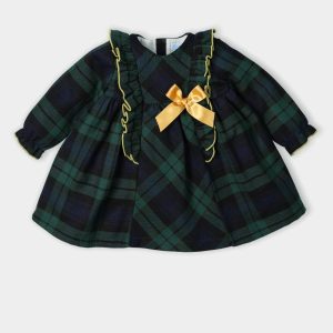 Vestito tartan con fiocco giallo Mac Ilusion