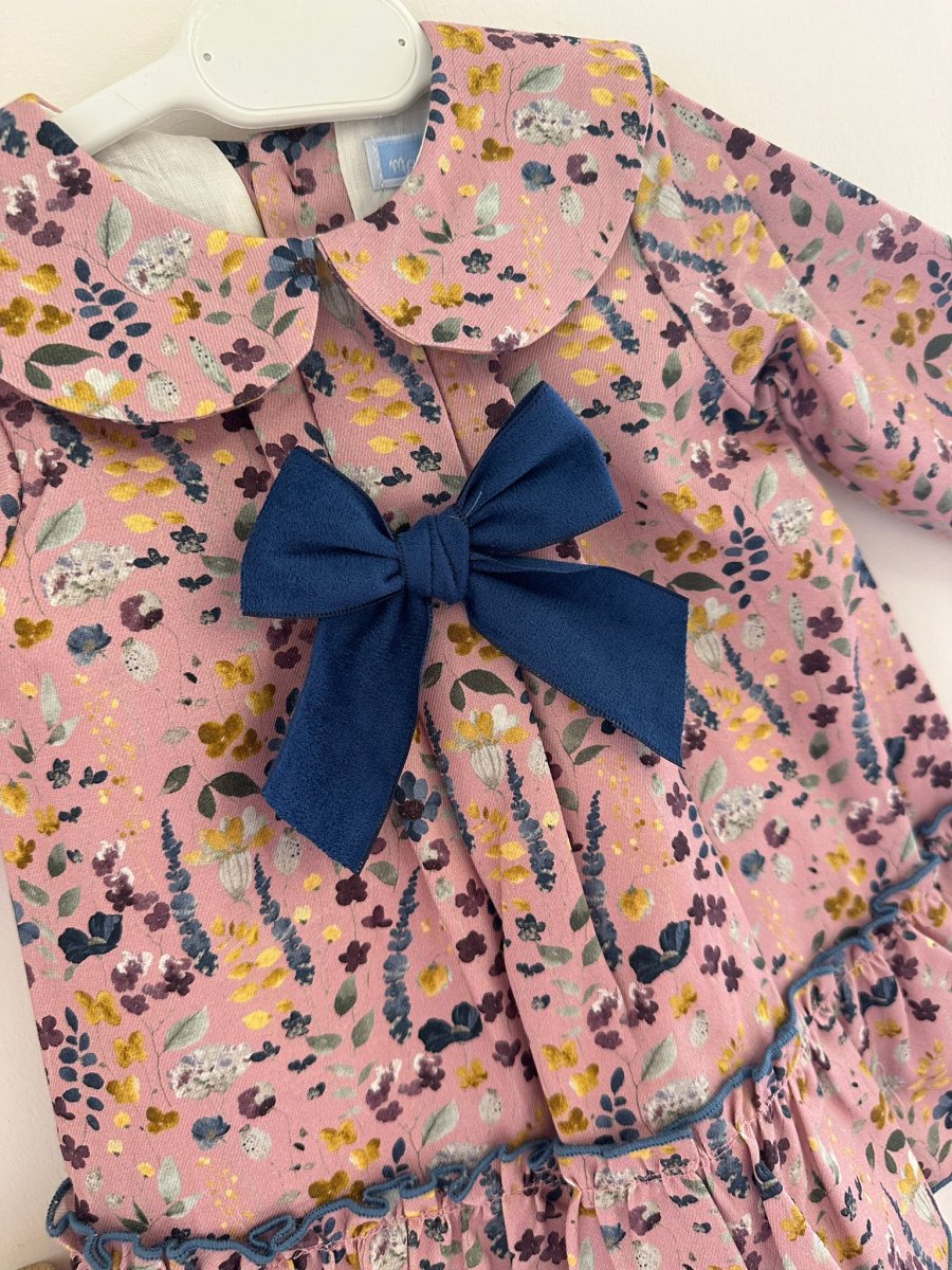 Vestito rosa a fiorellini con fiocco blu Mac Ilusion - immagine 3