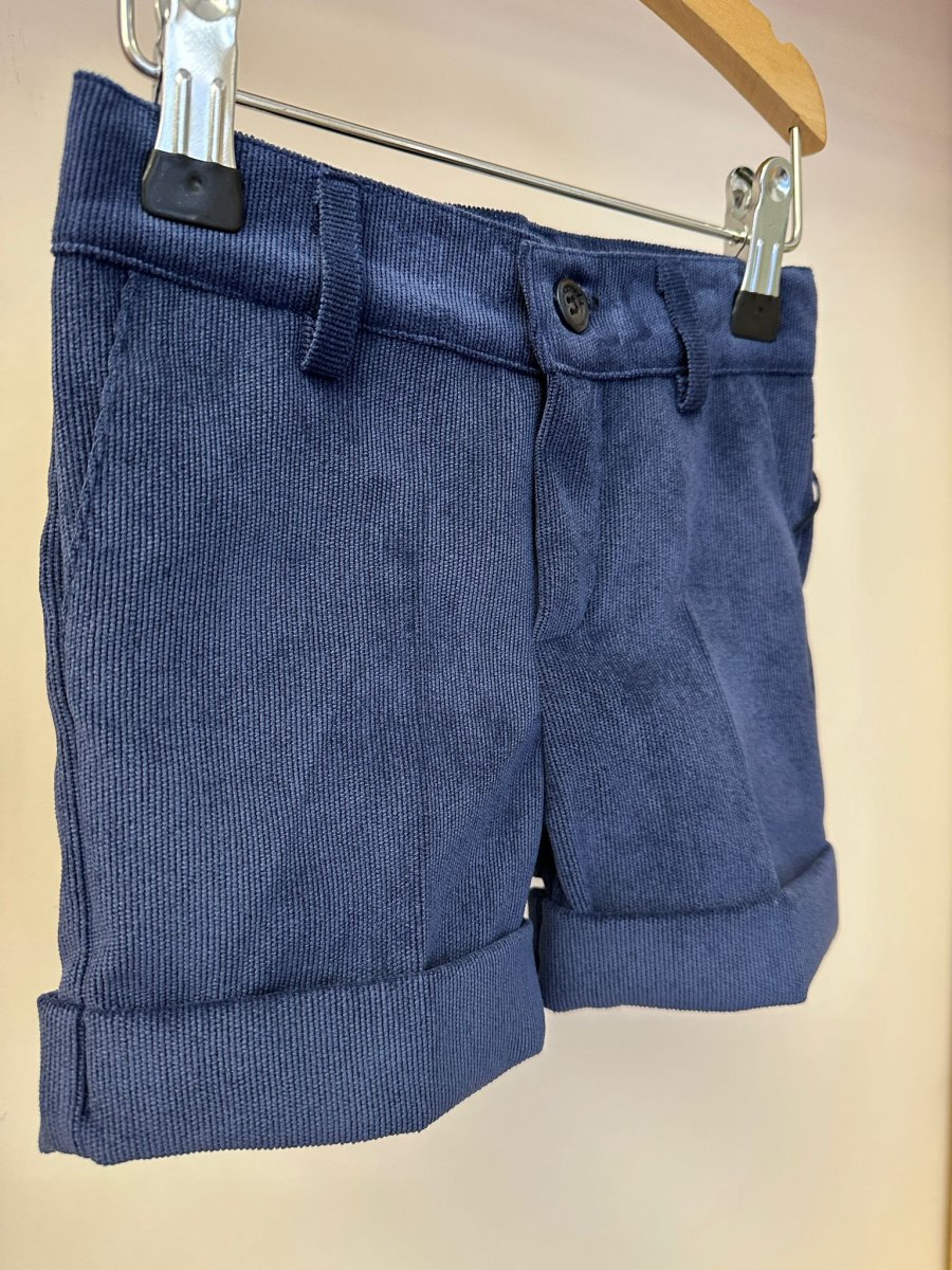 Bermuda Ambarabà blu a costine - immagine 3